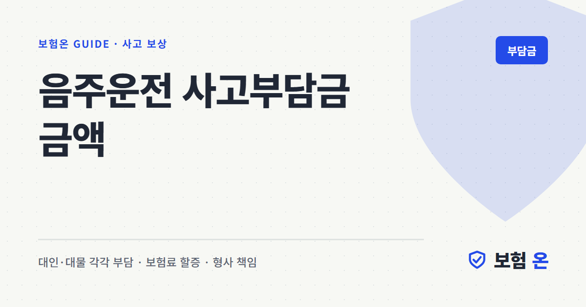 음주운전 사고부담금 금액