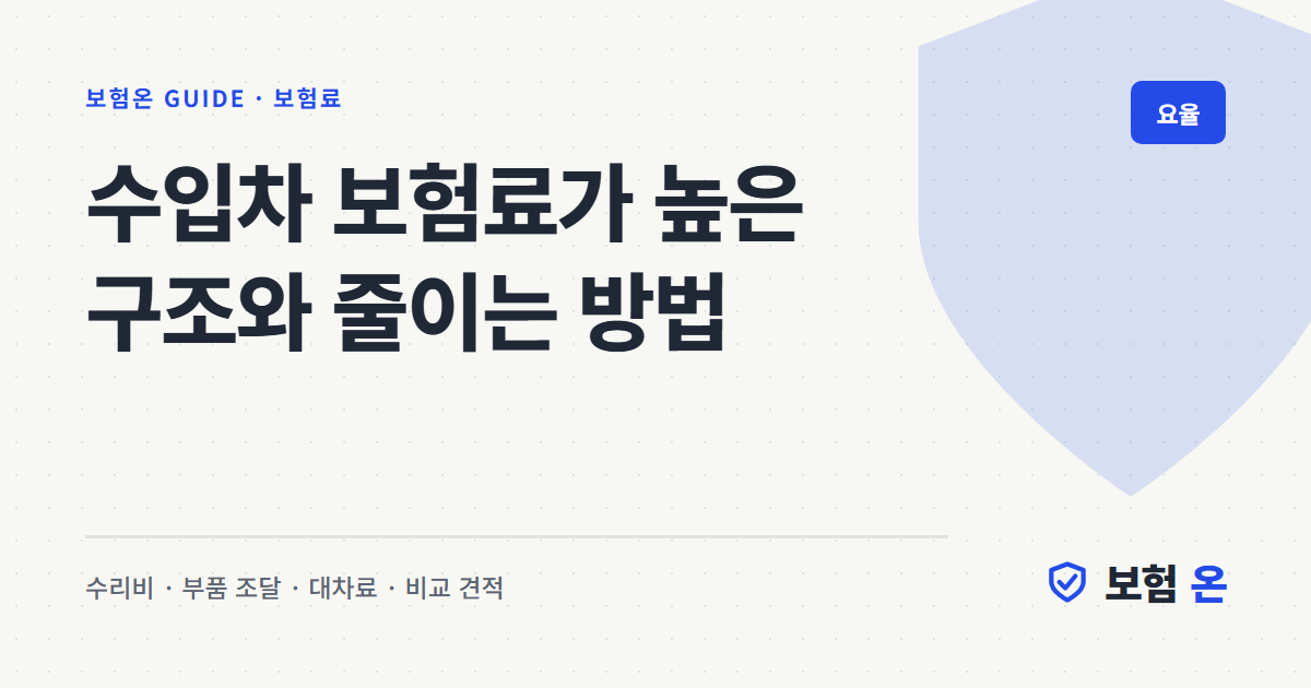 수입차 보험료가 높은 구조와 줄이는 방법