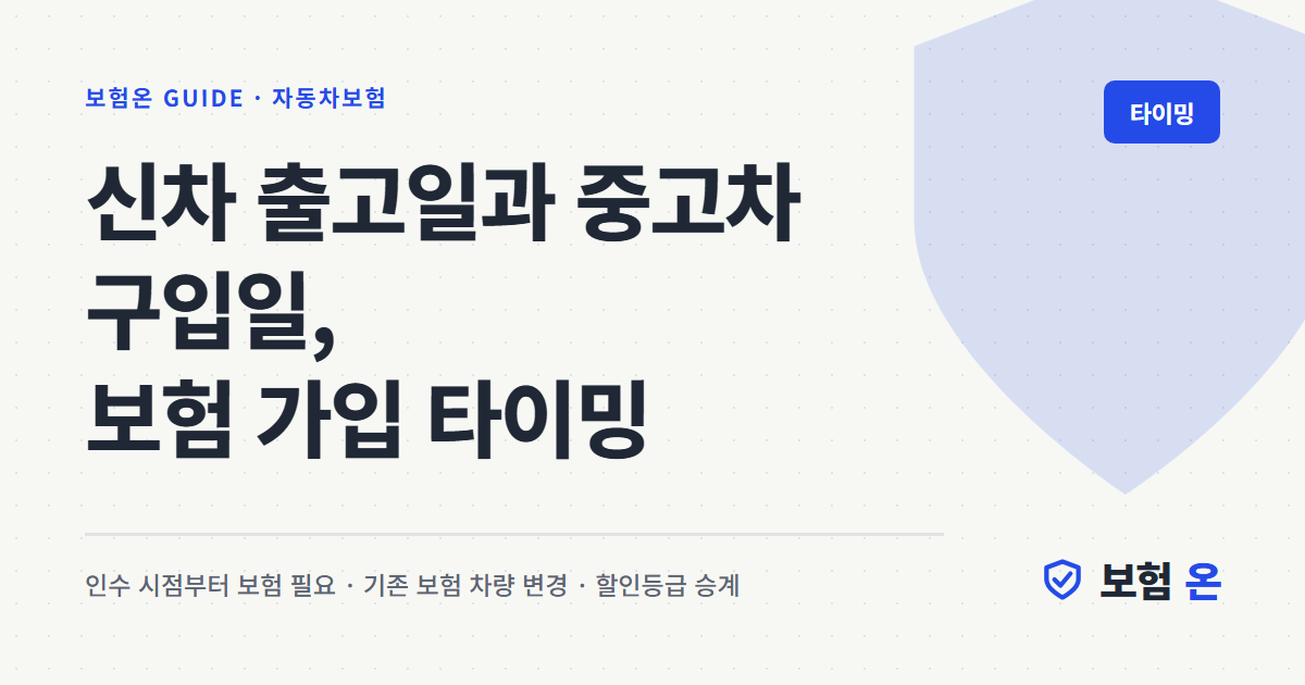 신차 출고일과 중고차 구입일, 보험 가입 타이밍