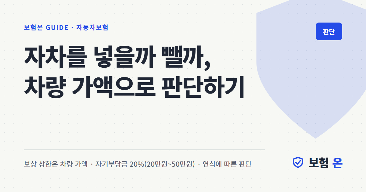 자차를 넣을까 뺄까, 차량 가액으로 판단하기
