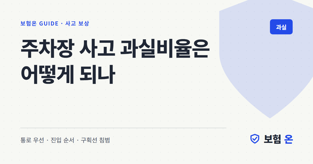 주차장 사고 과실비율은 어떻게 되나