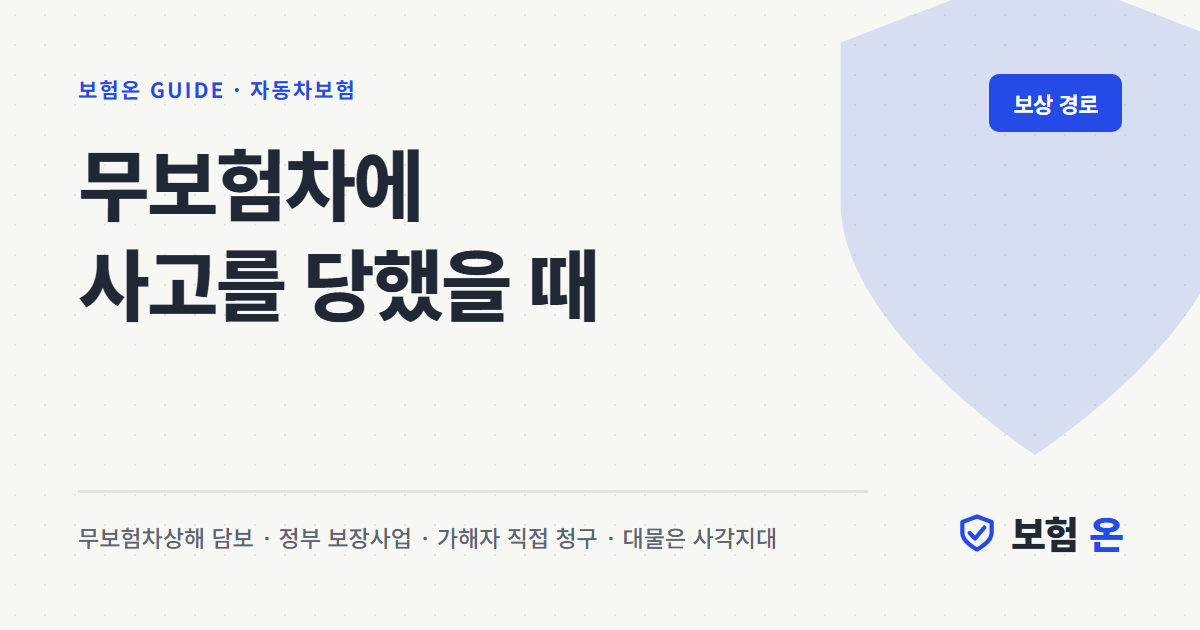 무보험차에 사고를 당했을 때