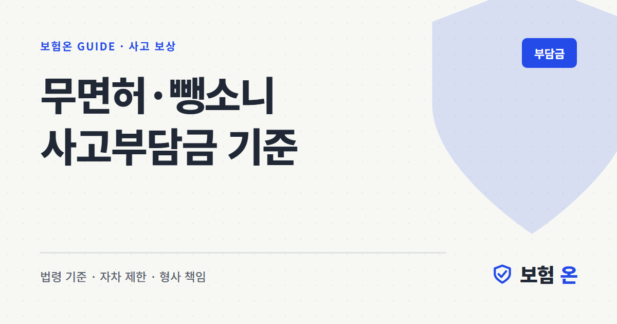 무면허·뺑소니 사고부담금 기준