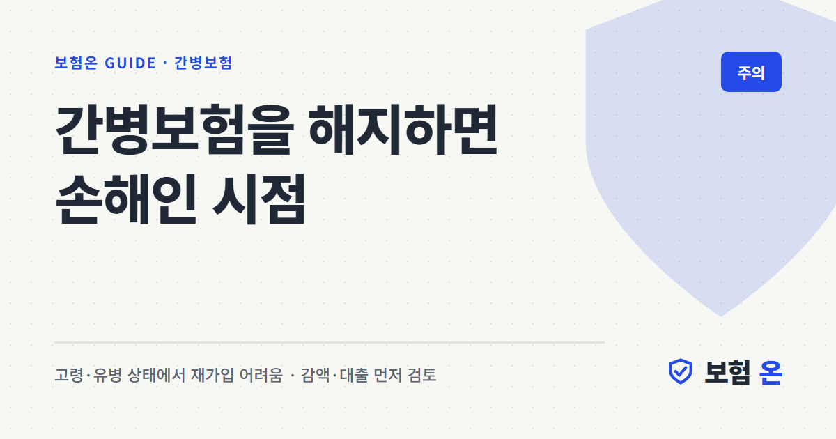 간병보험을 해지하면 손해인 시점