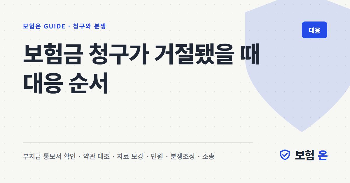 보험금 청구가 거절됐을 때 대응 순서