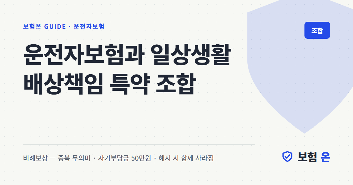 운전자보험과 일상생활 배상책임 특약 조합