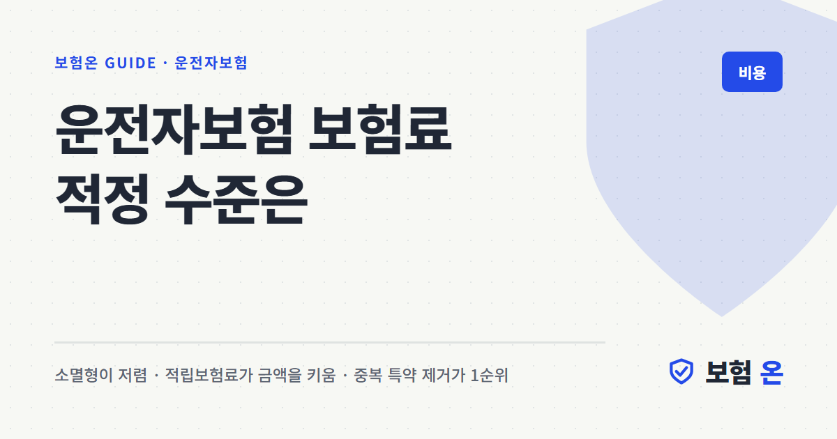 운전자보험 보험료 적정 수준은