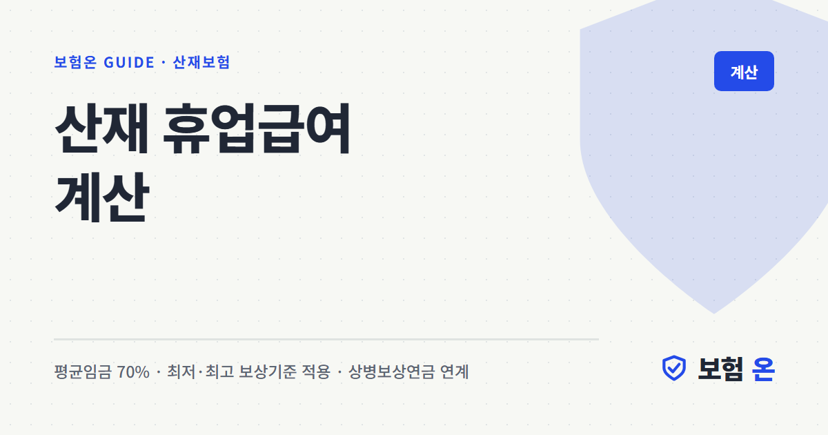 산재 휴업급여 계산