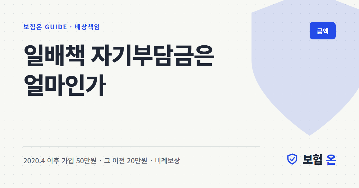 일배책 자기부담금은 얼마인가