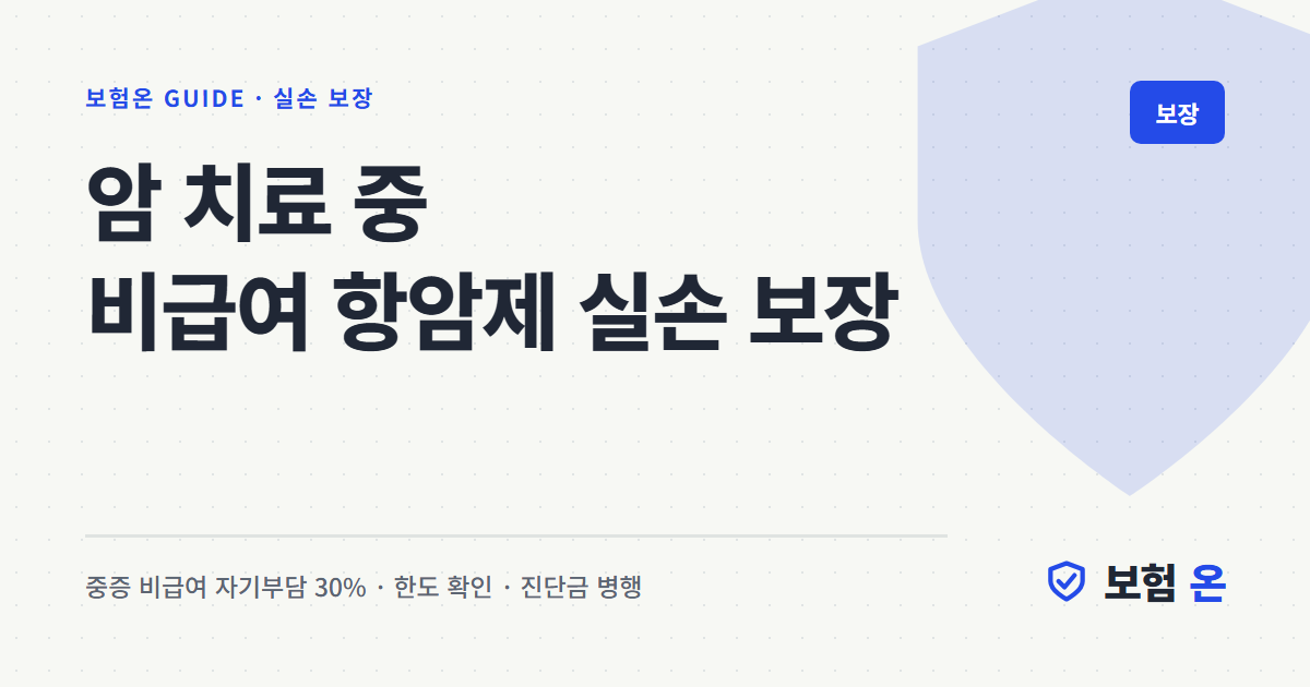 암 치료 중 비급여 항암제 실손 보장