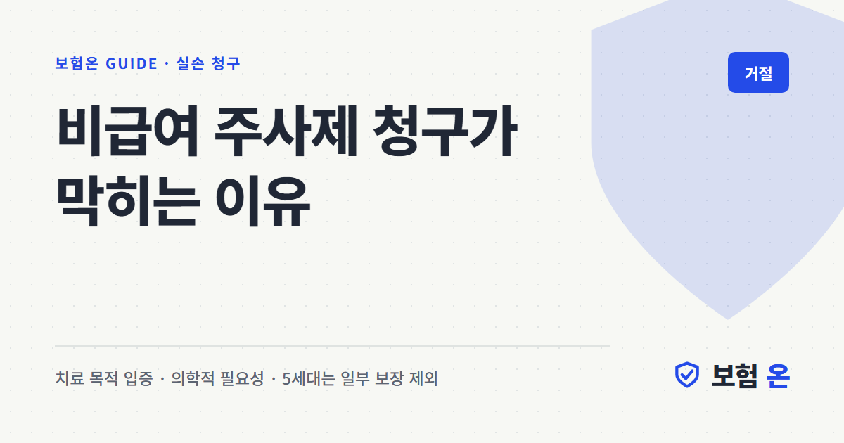 비급여 주사제 청구가 막히는 이유