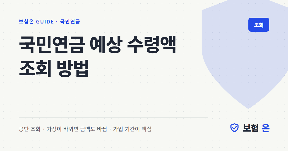 국민연금 예상 수령액 조회 방법