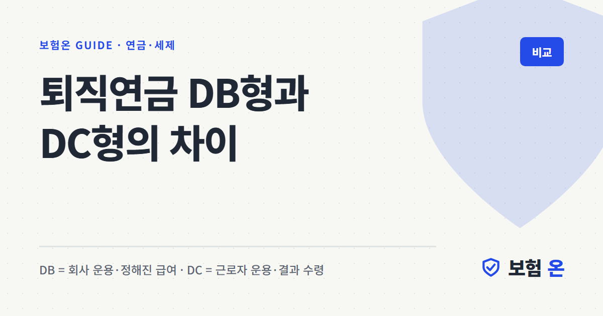 퇴직연금 DB형과 DC형의 차이