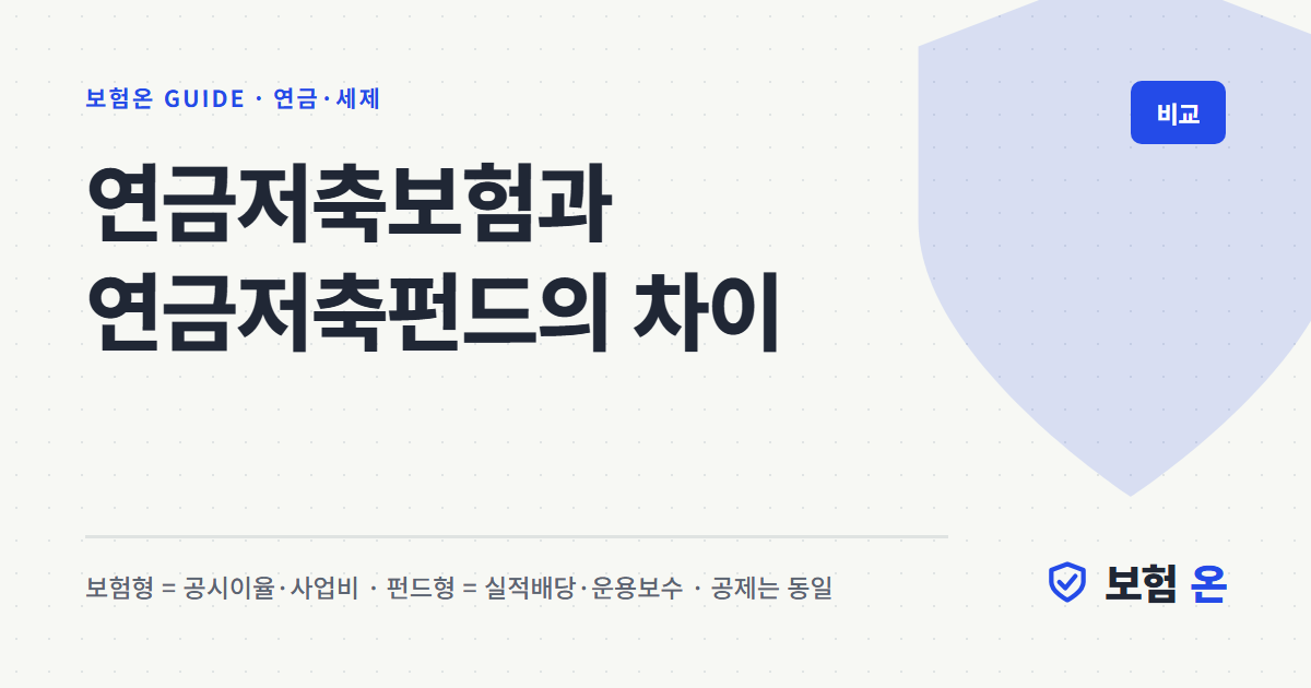 연금저축보험과 연금저축펀드의 차이