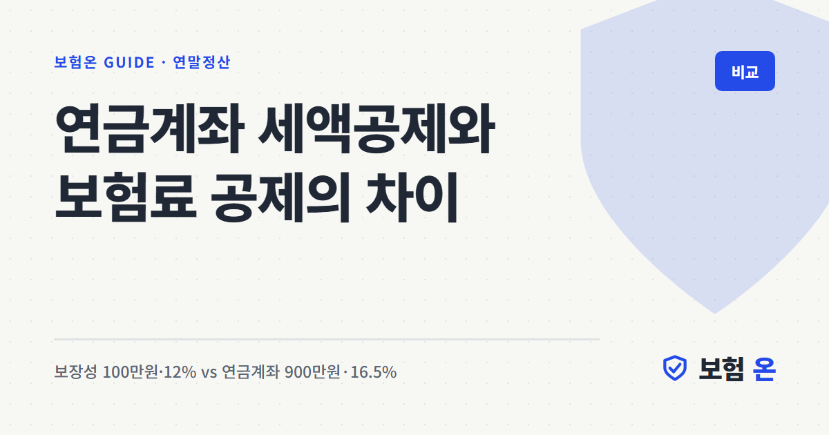 연금계좌 세액공제와 보험료 공제의 차이