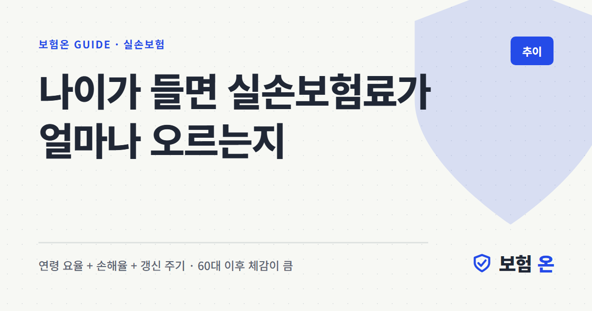 나이가 들면 실손보험료가 얼마나 오르는지