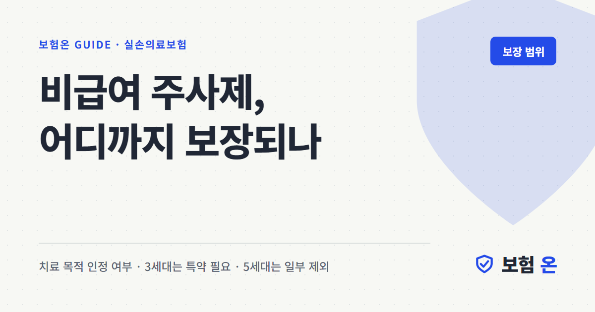 비급여 주사제, 어디까지 보장되나