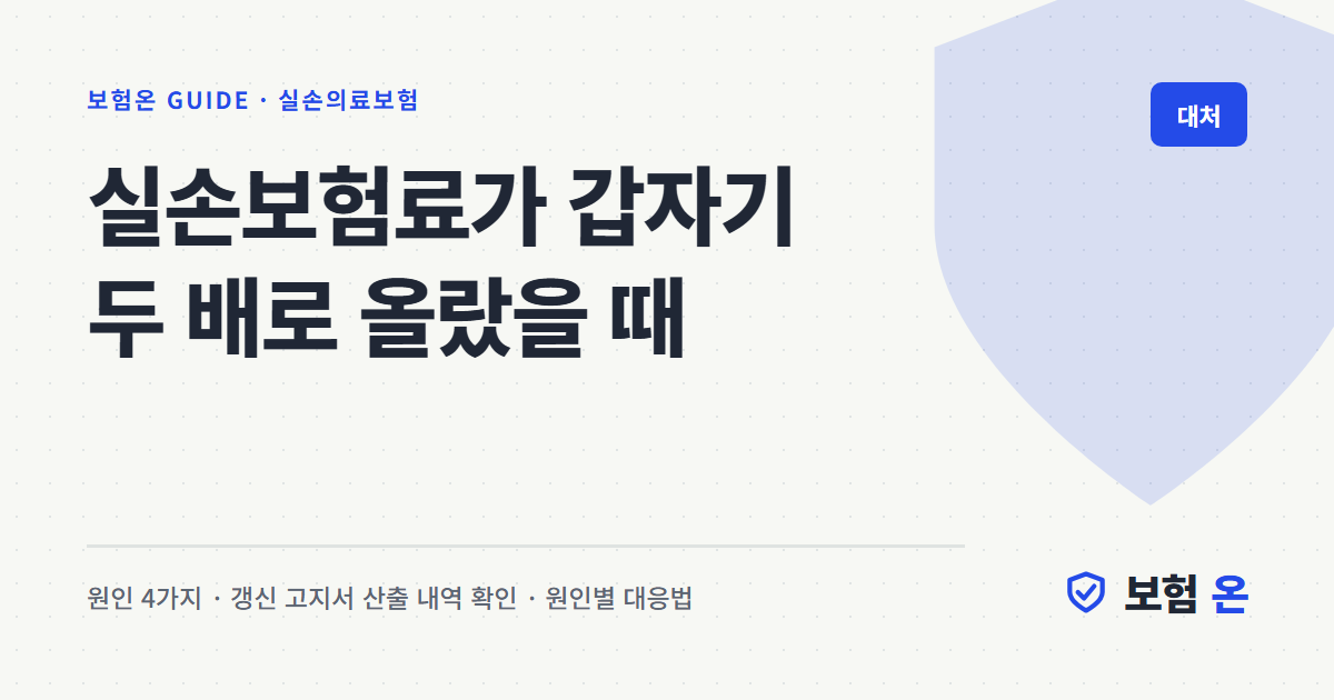 실손보험료가 갑자기 두 배로 올랐을 때