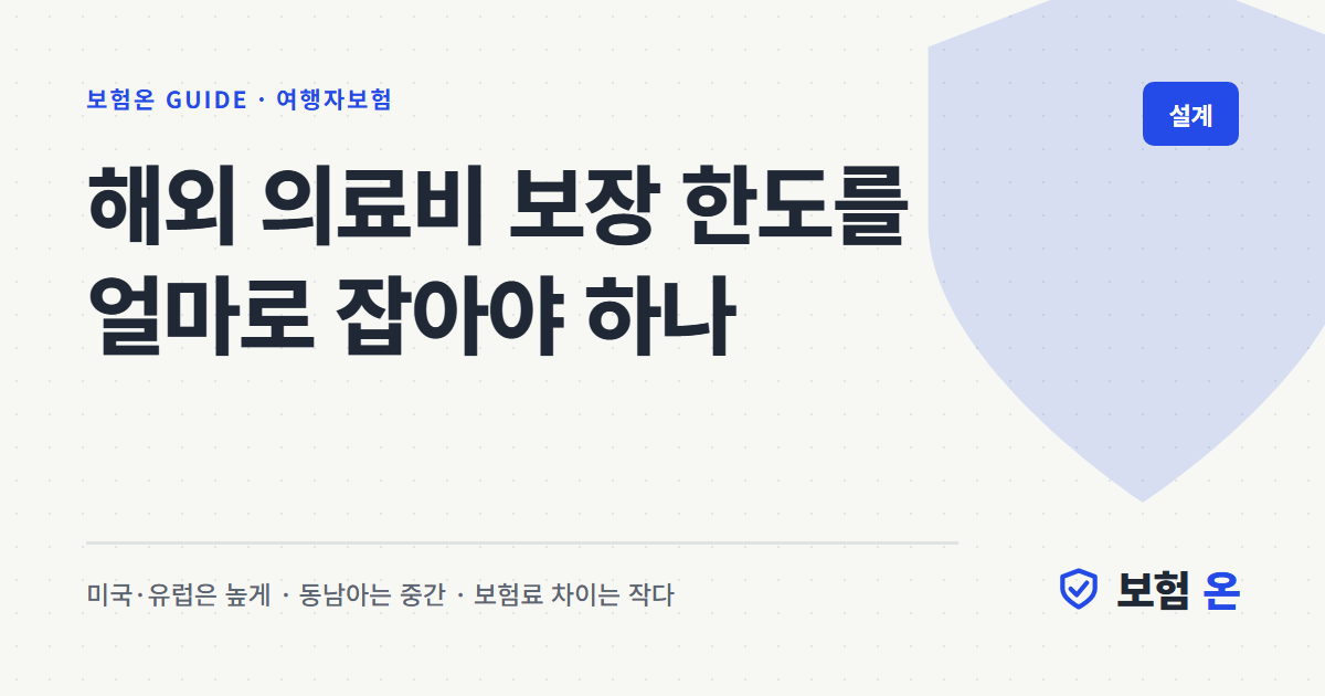 해외 의료비 보장 한도를 얼마로 잡아야 하나